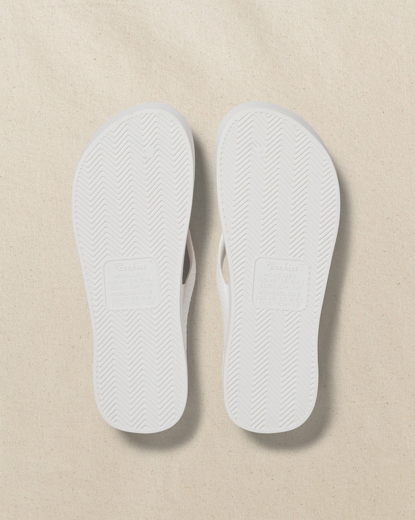 Archies Classic White Arch Support Flip Flop
