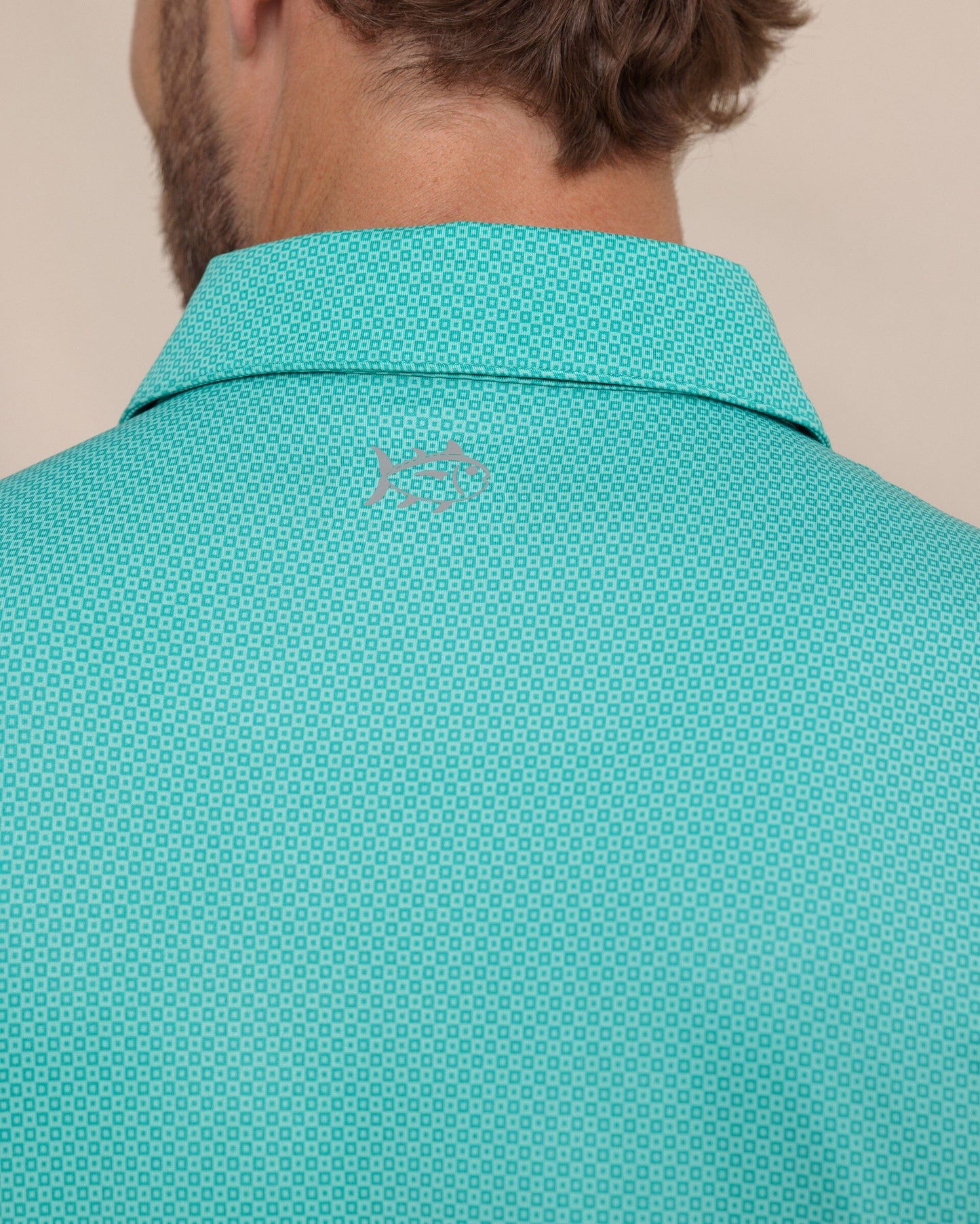 Driver Coastal Geo Printed Polo - Turtle Green