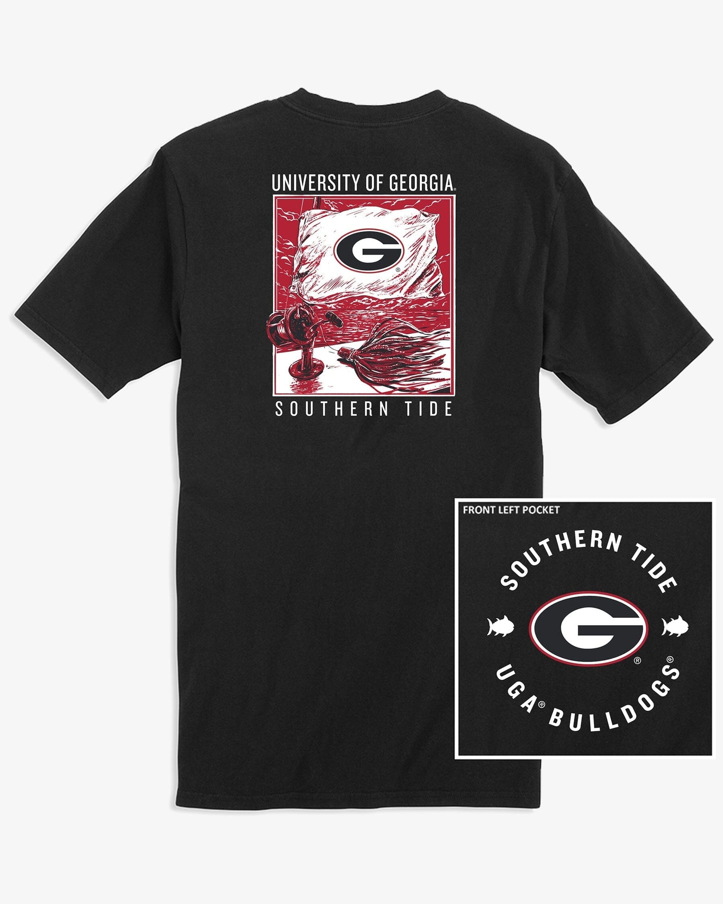 Georgia Bulldogs Oval G Fishing Flag T-Shirt