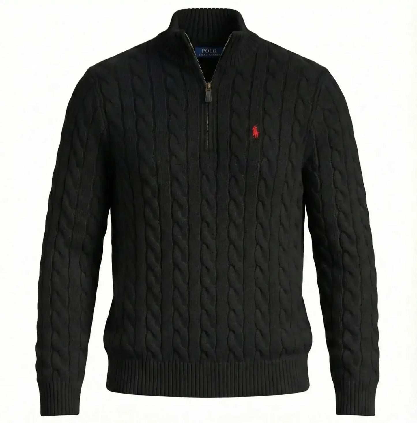 Ralph Lauren Cable-Knit Cotton Quarter-Zip Sweater