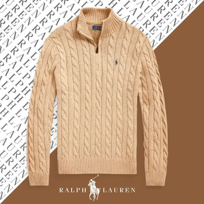 Ralph Lauren Cable-Knit Cotton Quarter-Zip Sweater