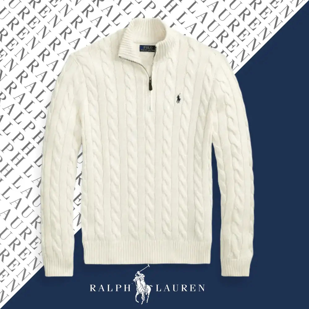 Ralph Lauren Cable-Knit Cotton Quarter-Zip Sweater