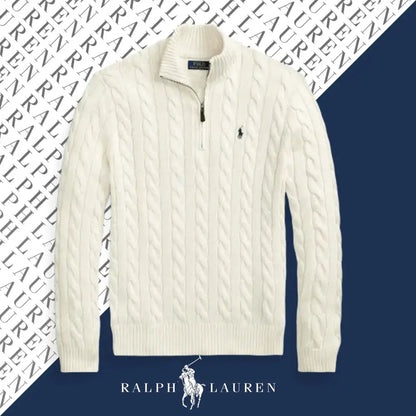 Ralph Lauren Cable-Knit Cotton Quarter-Zip Sweater