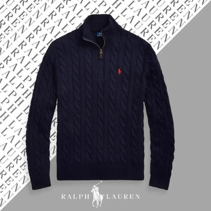 Ralph Lauren Cable-Knit Cotton Quarter-Zip Sweater