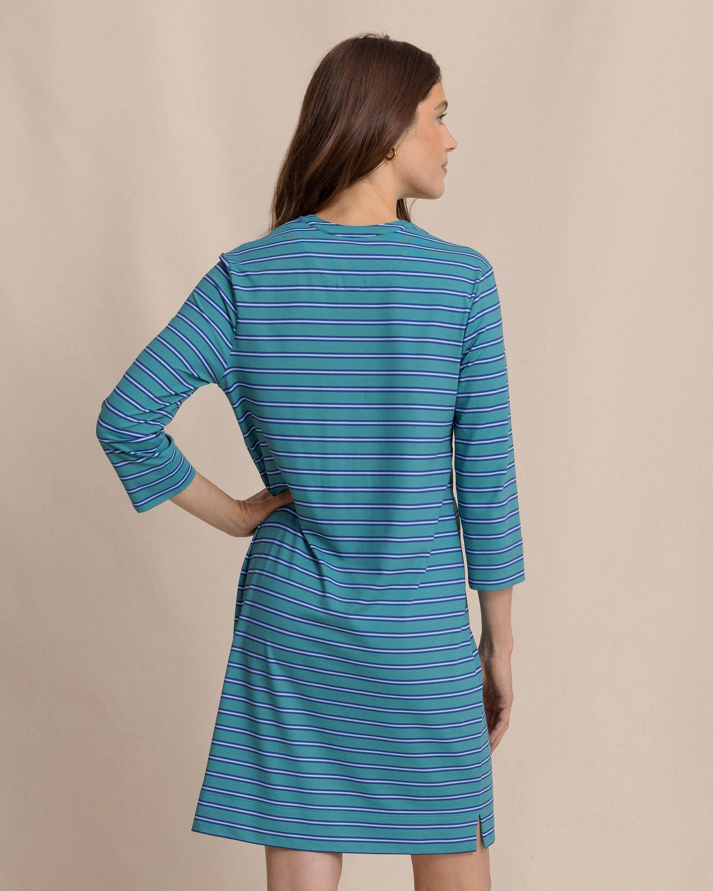 Alicia Stripe Dress - Spruce Shade