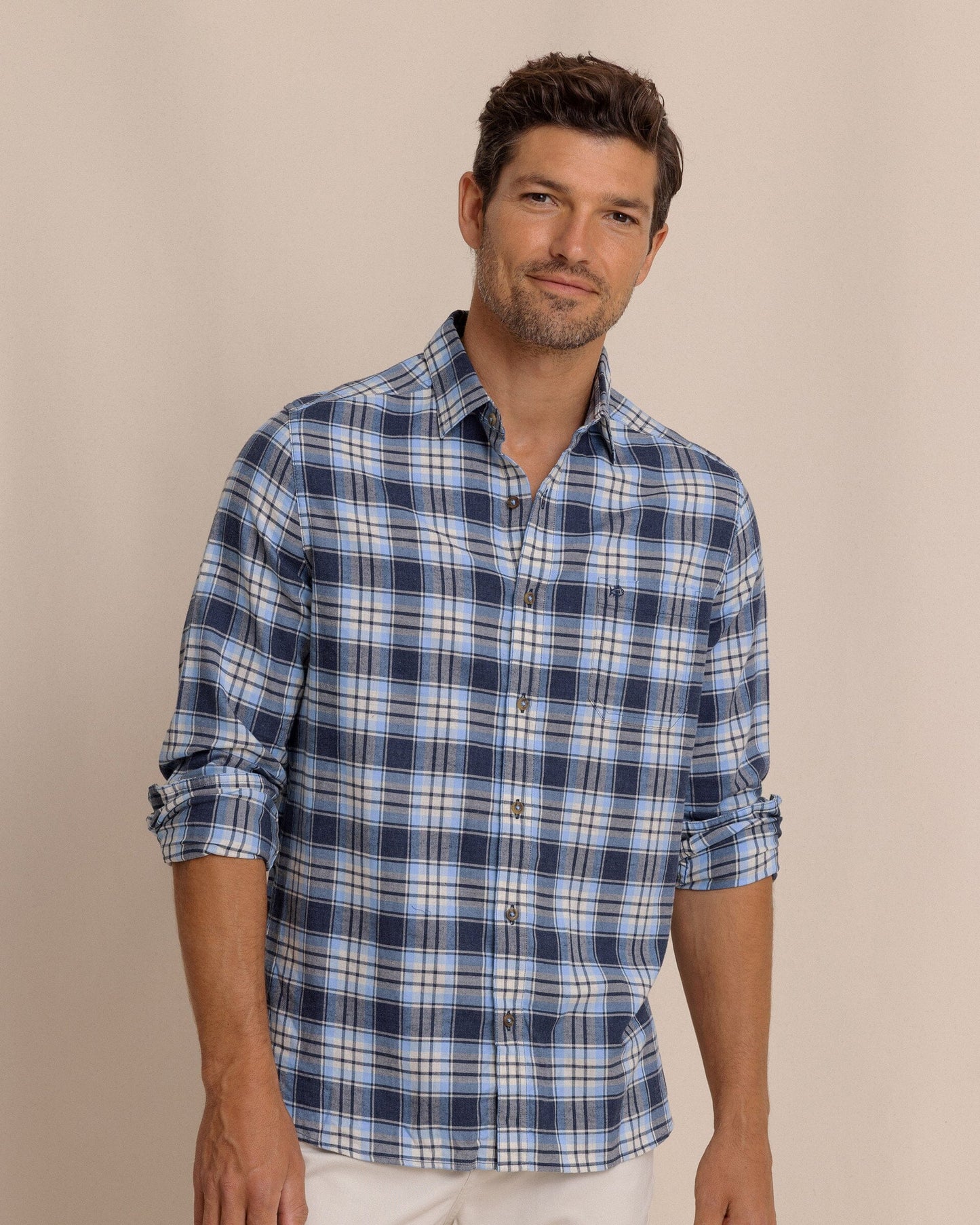 Ashborough Plaid Brushed Twill Sport Shirt