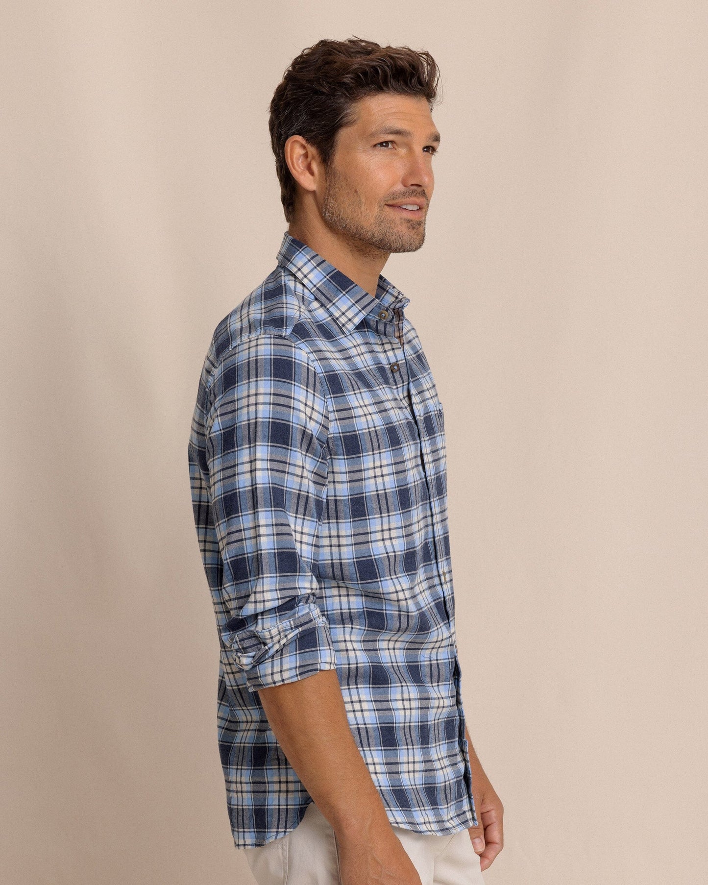 Ashborough Plaid Brushed Twill Sport Shirt