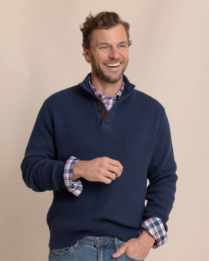 Bass Creek Heather Quarter Button Sweater