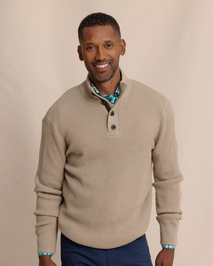 Bass Creek Heather Quarter Button Sweater