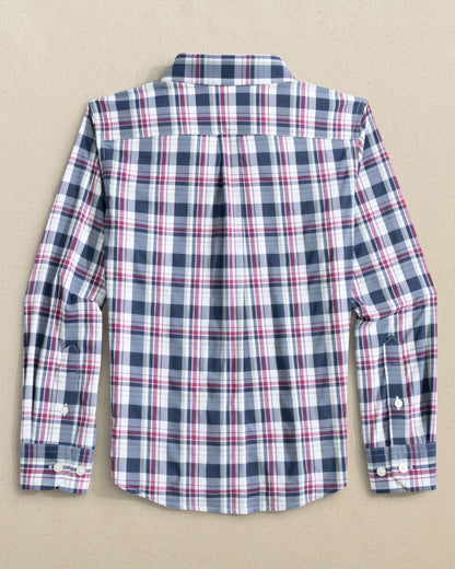Boys Breakwater Plaid Intercoastal Long Sleeve Sport Shirt