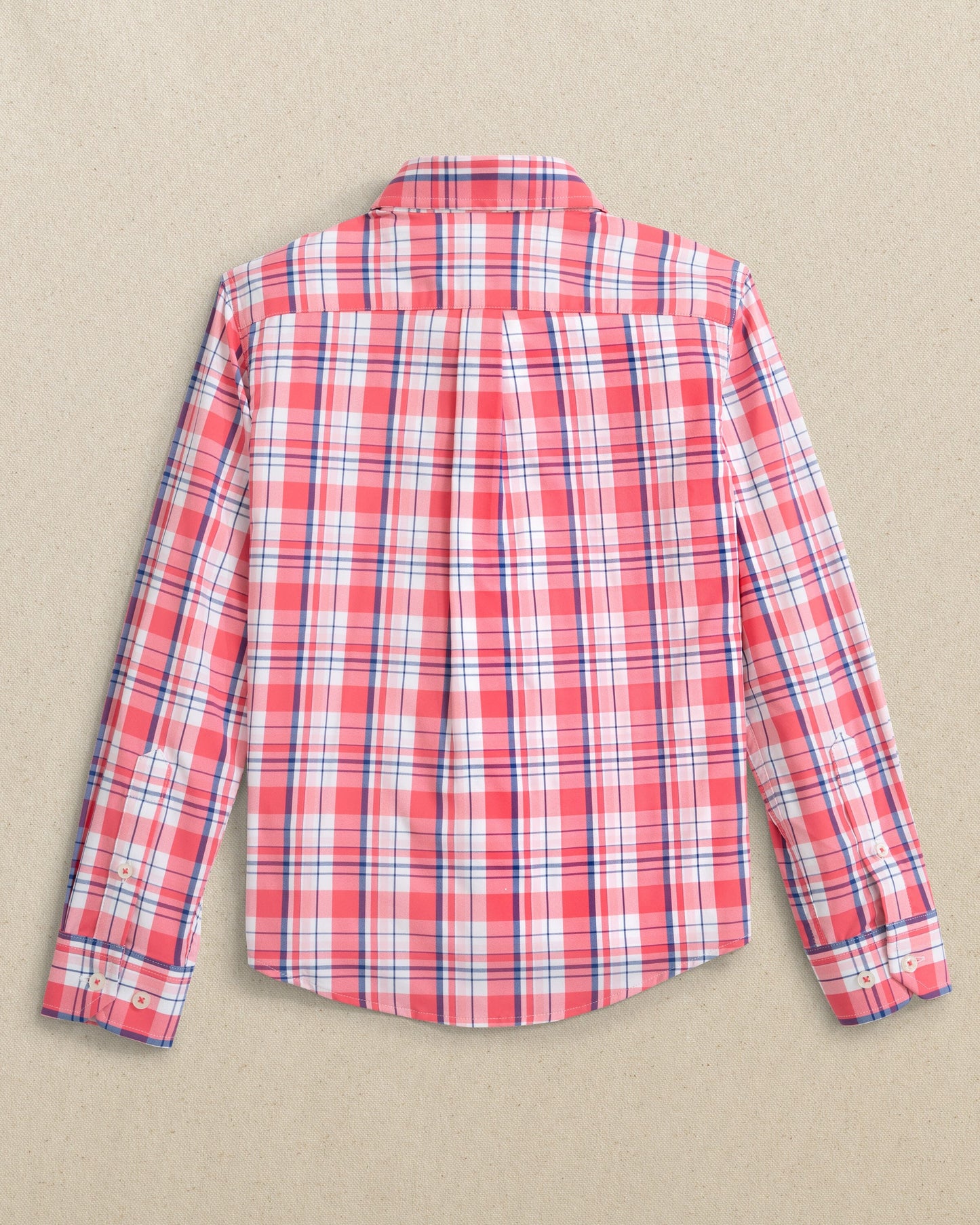 Boys Breakwater Plaid Intercoastal Long Sleeve Sport Shirt