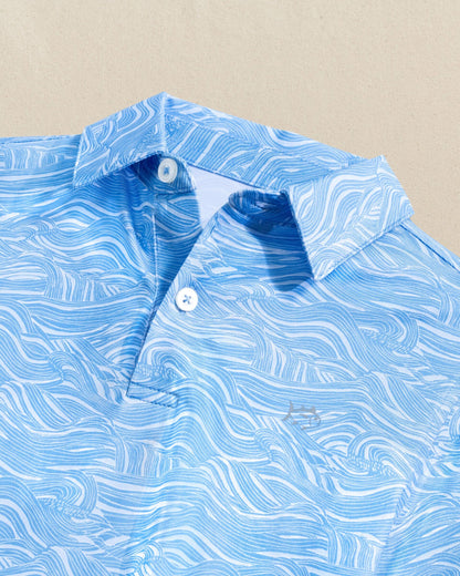 Boys Driver Rolling Waves Printed Performance Polo