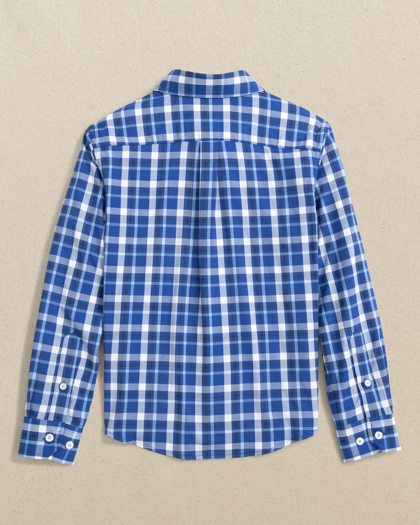 Boys River Ridge Plaid Intercoastal Long Sleeve Sport Shirt