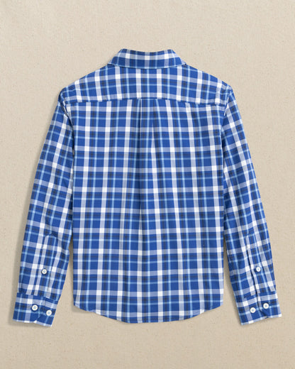 Boys River Ridge Plaid Intercoastal Long Sleeve Sport Shirt