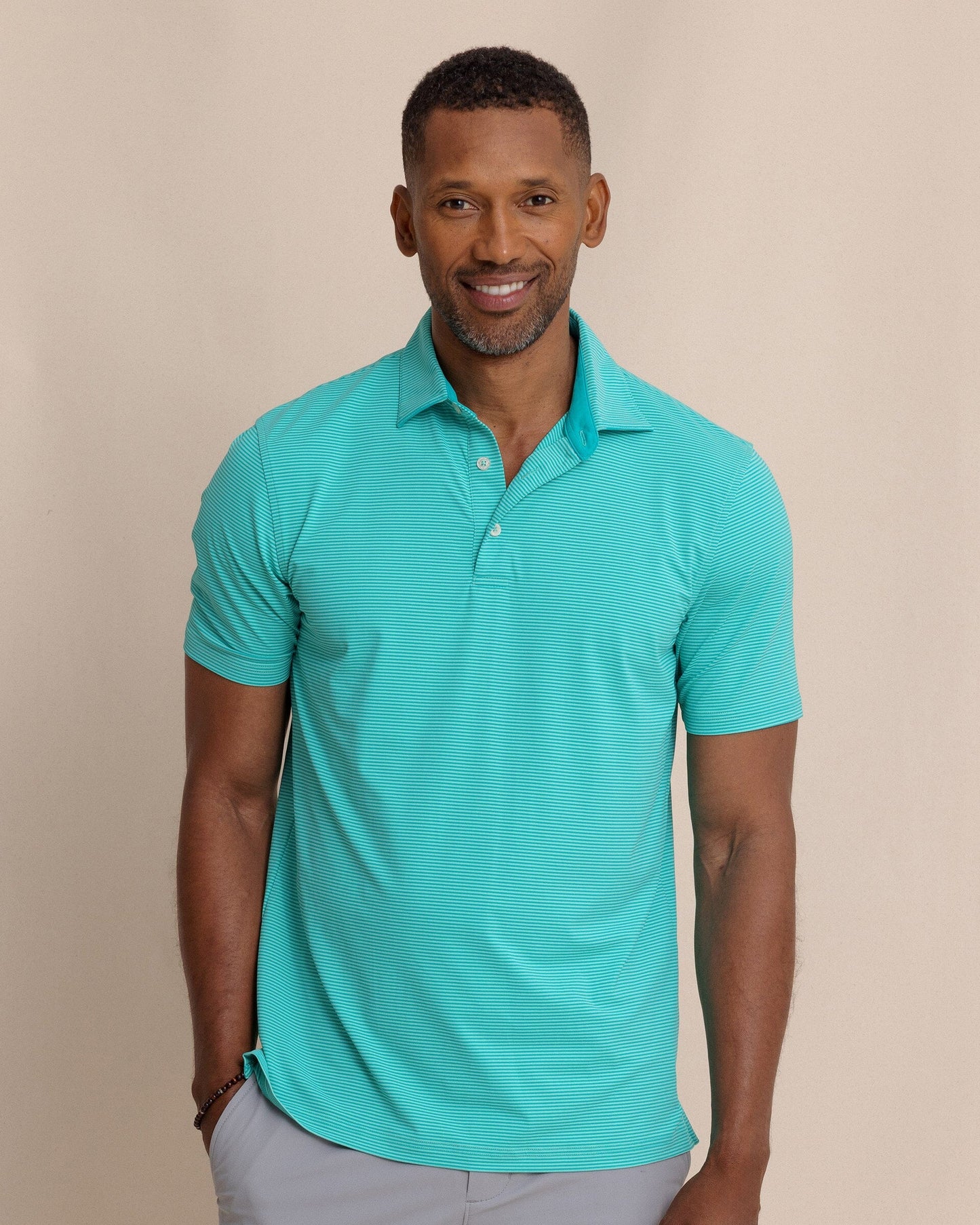 brrr°®-eeze Meadowbrook Stripe Polo - Turtle Green
