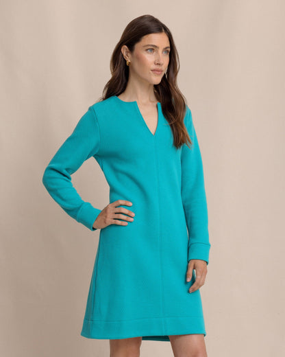 Cady Jacquard Dress - Spruce Shade