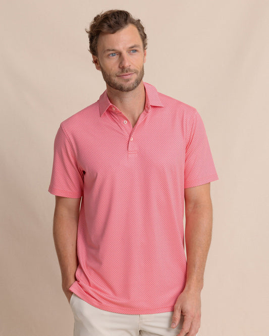 Driver Coastal Geo Printed Polo - Snapper