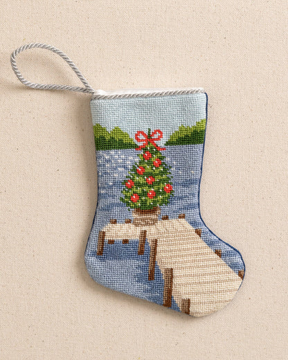 Festive Fir Needlepoint Bauble Stocking