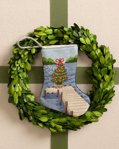 Festive Fir Needlepoint Bauble Stocking