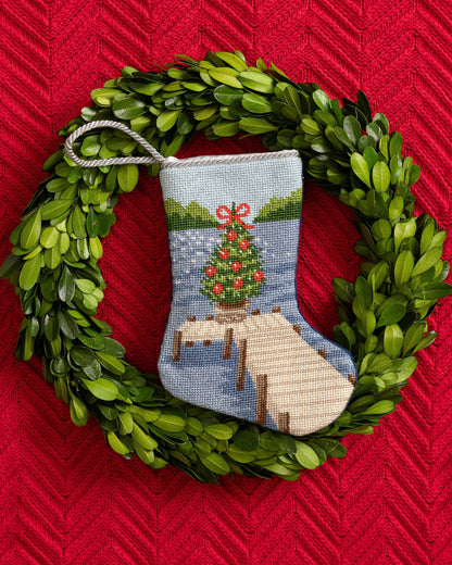 Festive Fir Needlepoint Bauble Stocking