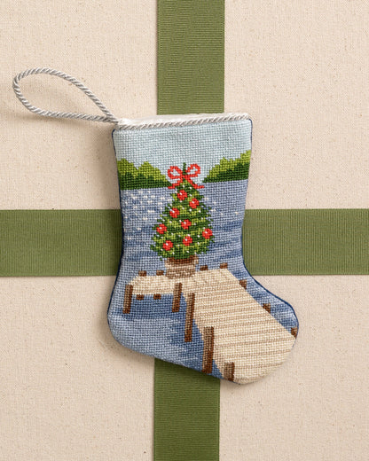 Festive Fir Needlepoint Bauble Stocking