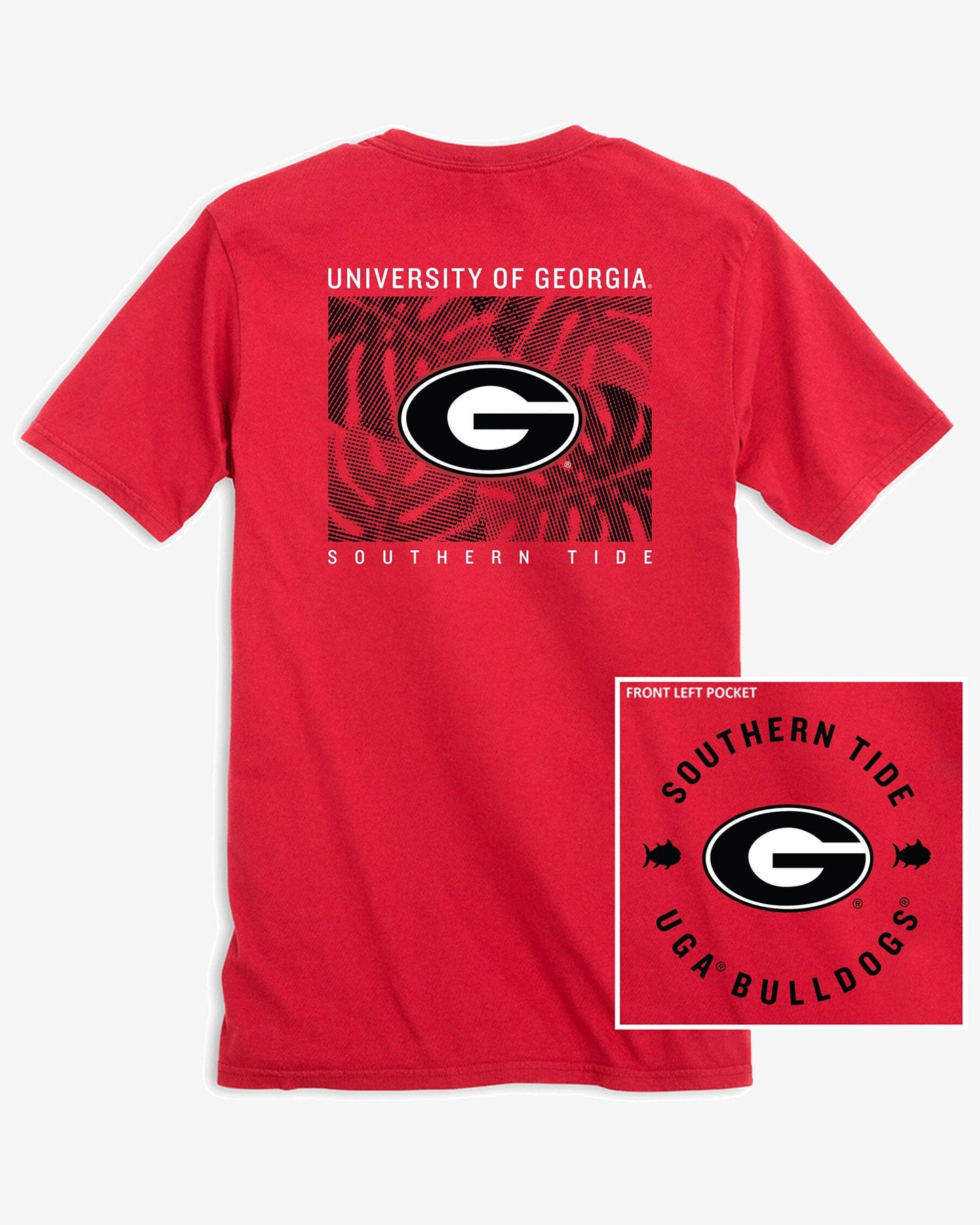 Georgia Bulldogs Oval G Halftone Monstera T-Shirt
