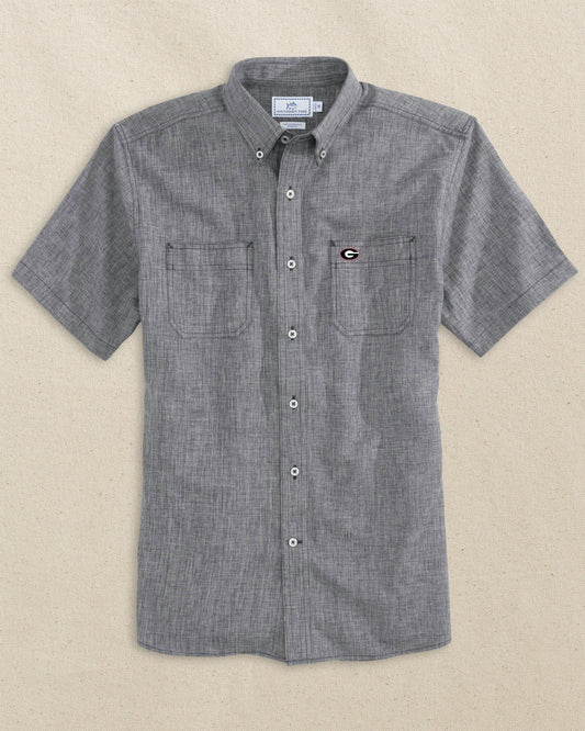 Georgia Bulldogs Oval G Short Sleeve Button Down Dock Shirt