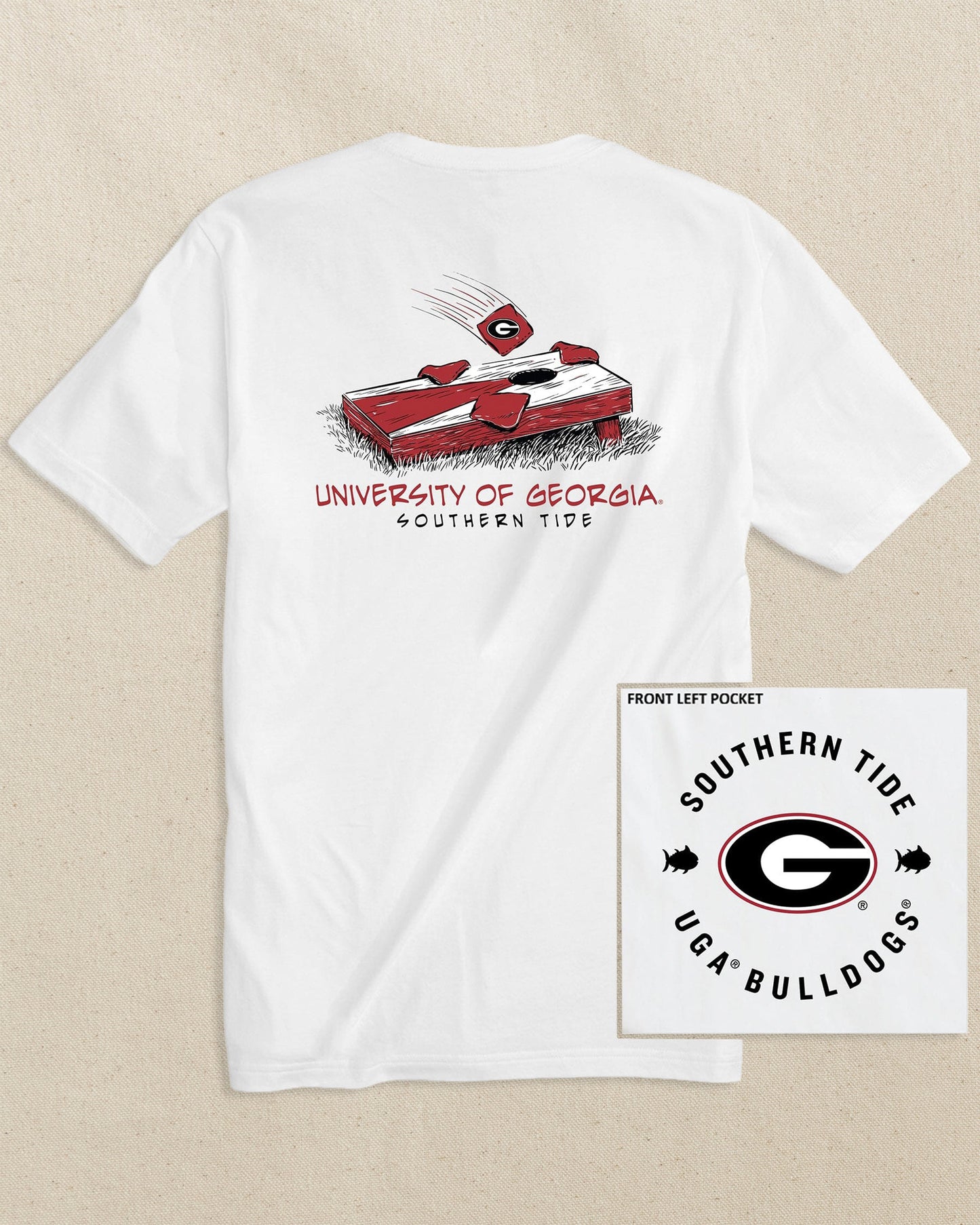 Georgia Bulldogs Oval G Cornhole T-Shirt
