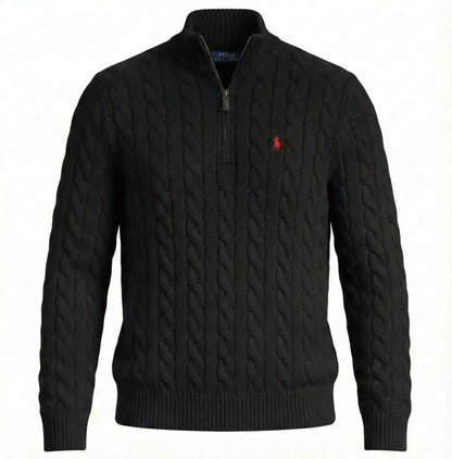Ralph Lauren Cable-Knit Cotton Quarter-Zip Sweater