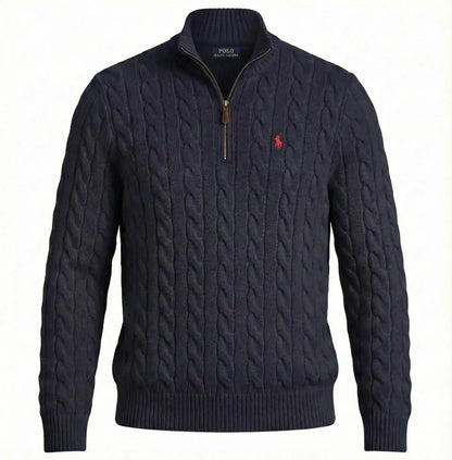 Ralph Lauren Cable-Knit Cotton Quarter-Zip Sweater