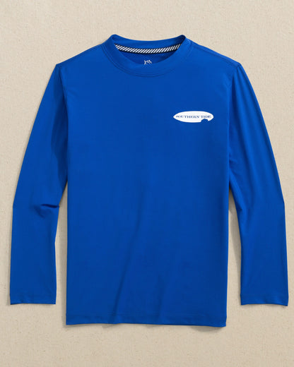 Kids Shark Bite Surfboards Long Sleeve Performance T-Shirt