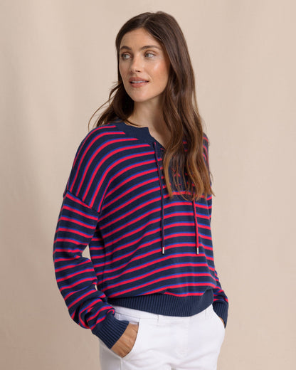 Raelyn Tie Neck Sweater - Grenadine Red