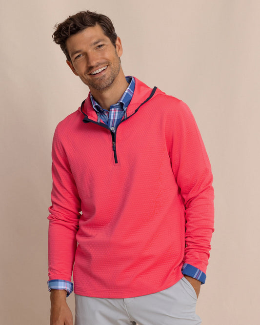 Scuttle Performance Quarter Zip Hoodie - Heather Snapper