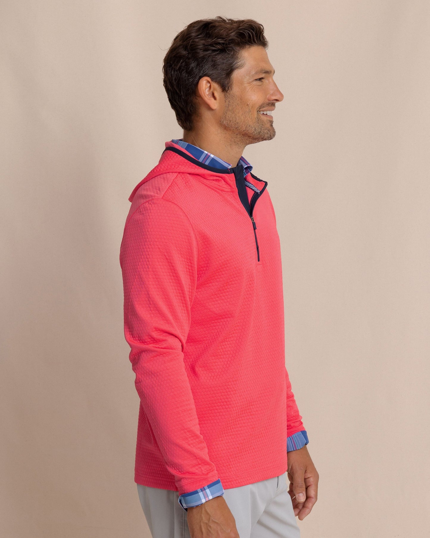 Scuttle Performance Quarter Zip Hoodie - Heather Snapper
