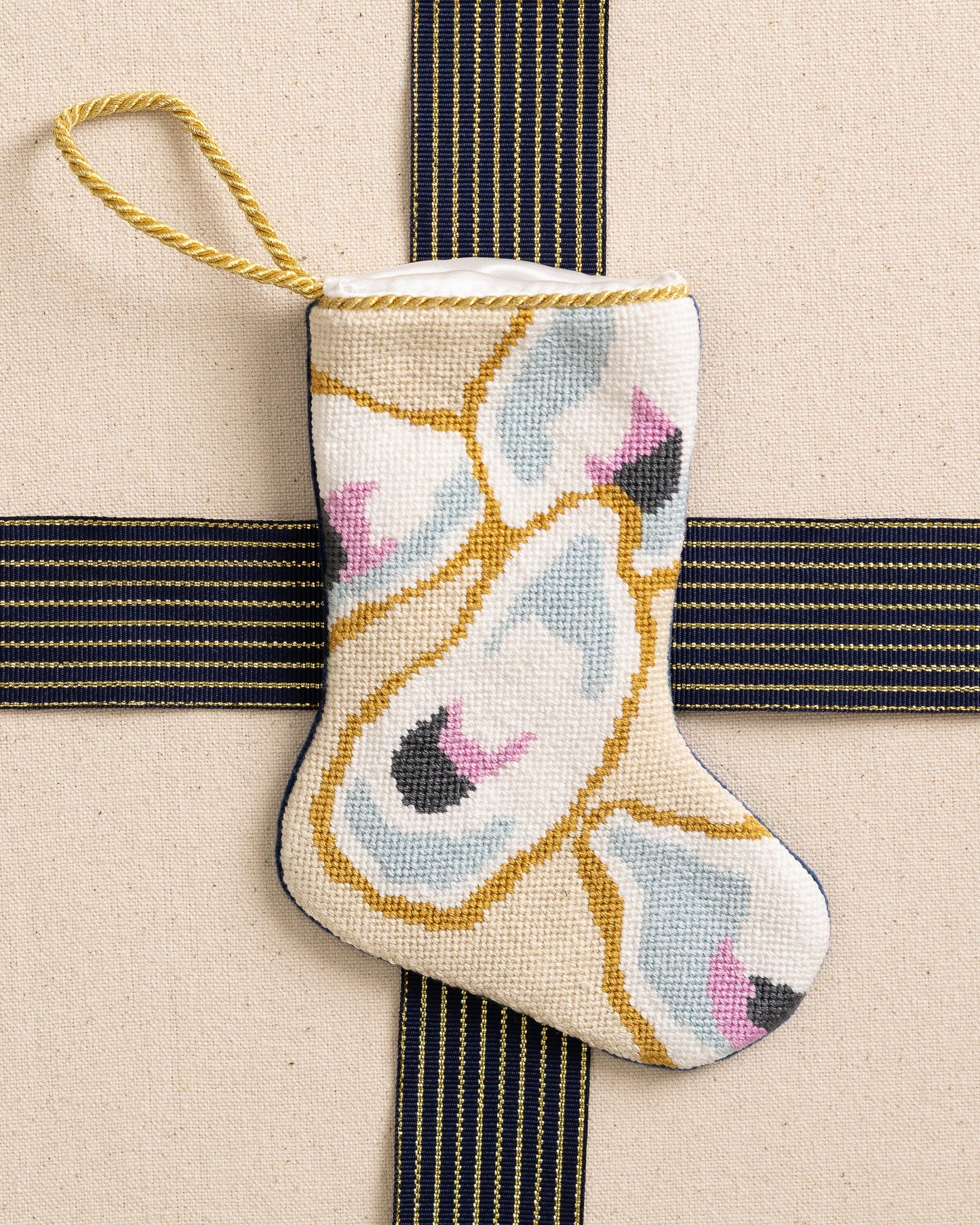 Southern Oyster Needlepoint Bauble Stocking