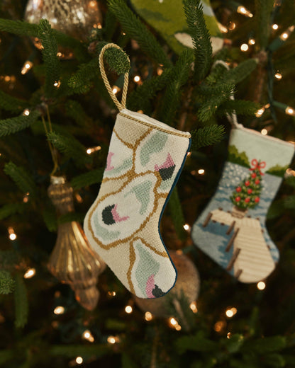 Southern Oyster Needlepoint Bauble Stocking