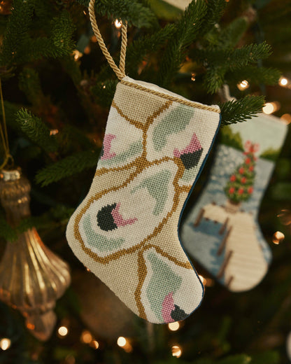 Southern Oyster Needlepoint Bauble Stocking