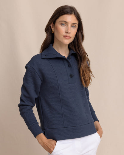 Tonya Button Mock Pullover