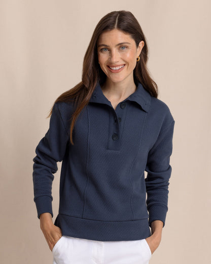Tonya Button Mock Pullover