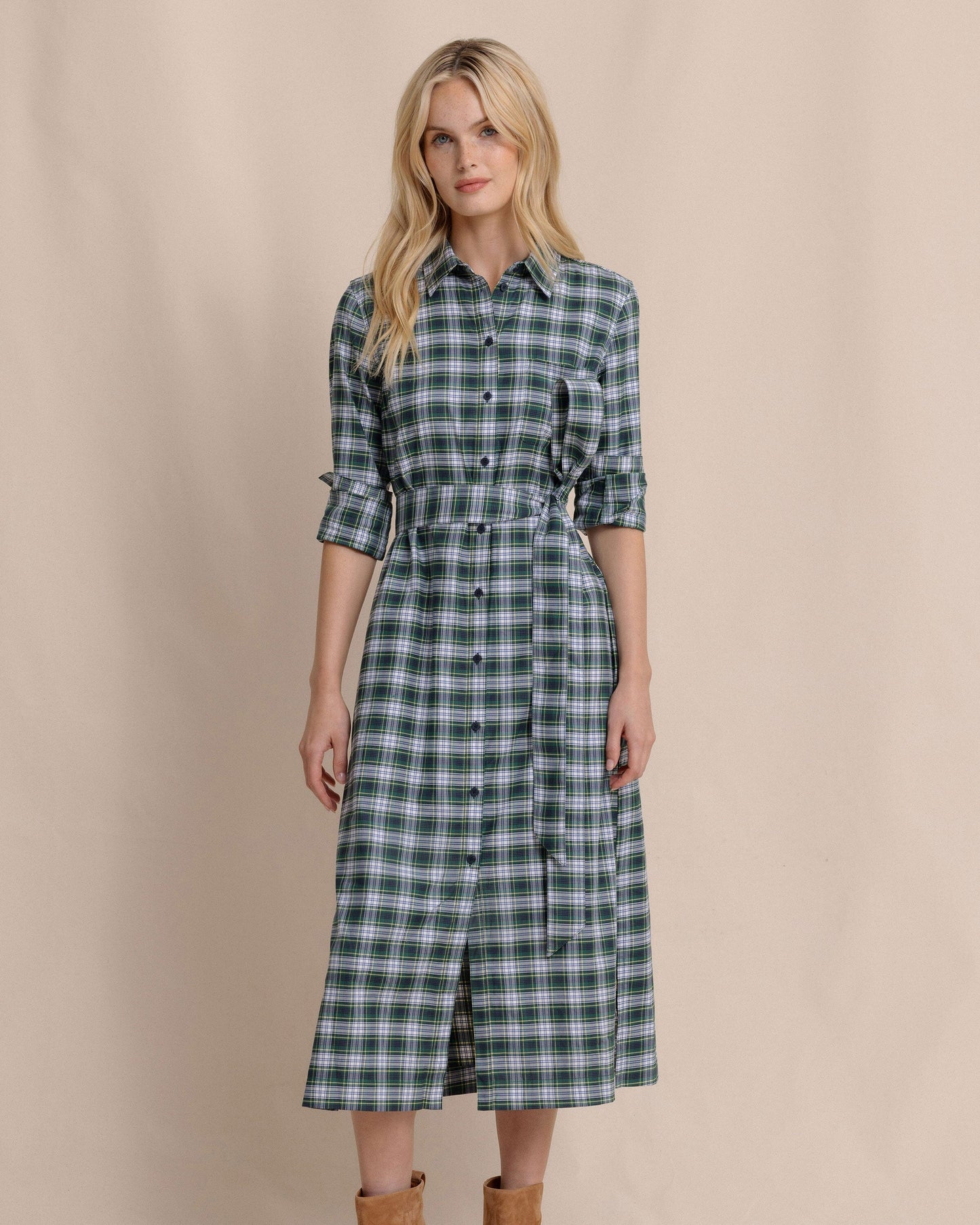 Trista Gordan Tartan Shirt Dress