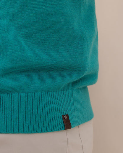 Whitehaven Heather Quarter Zip Sweater - Heather Spruce Shade