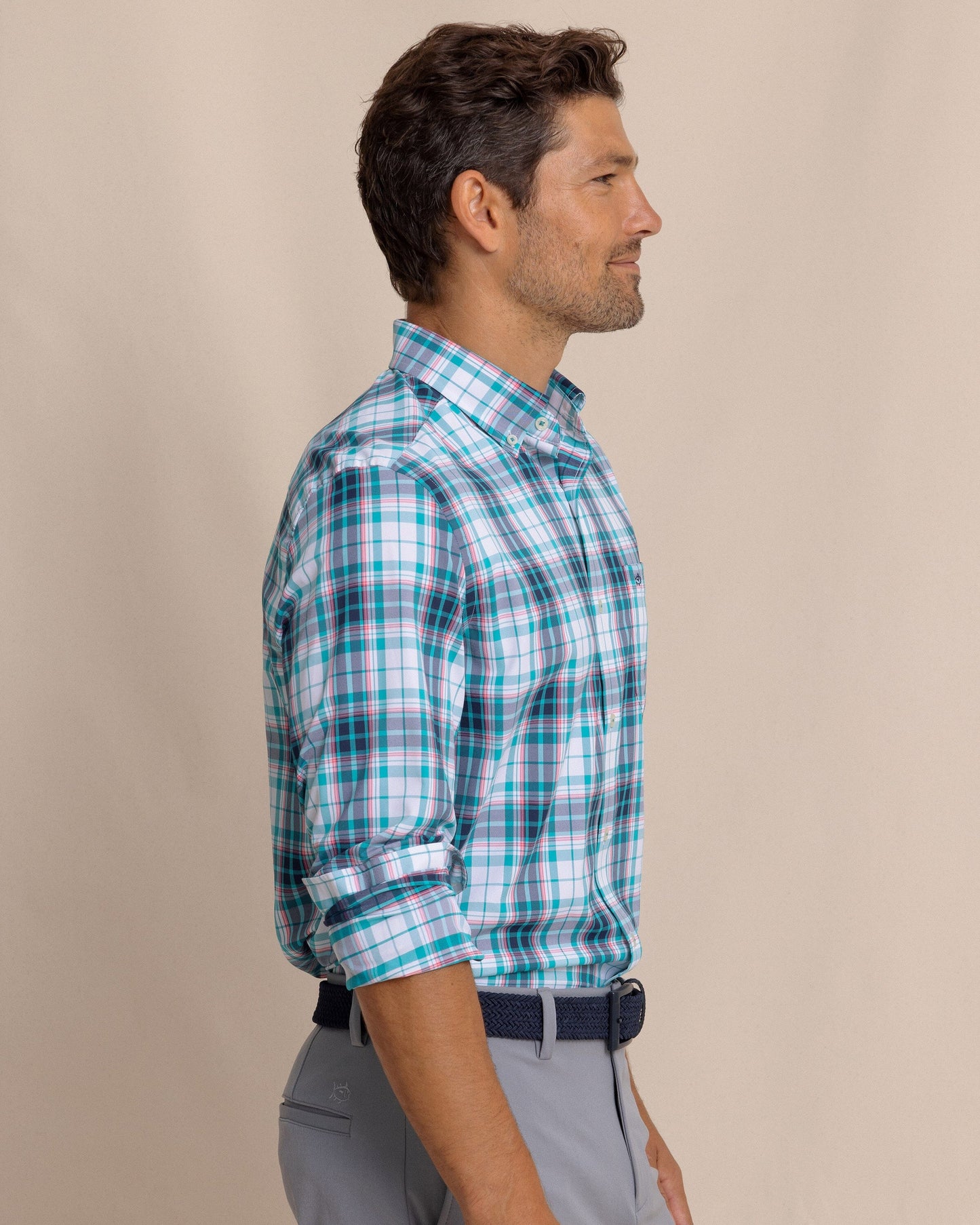 Willowbrook Plaid Intercoastal Sport Shirt - Spruce Shade